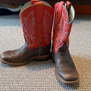 Anderson Bean Kids Boots - Orange and Brown